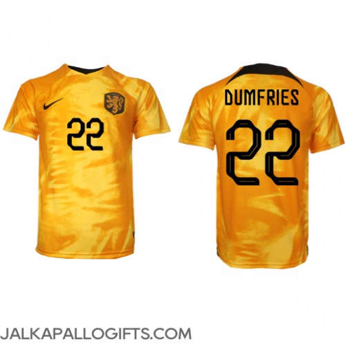 Alankomaat Denzel Dumfries #22 Kotipaita MM-kisat 2022 Lyhythihainen